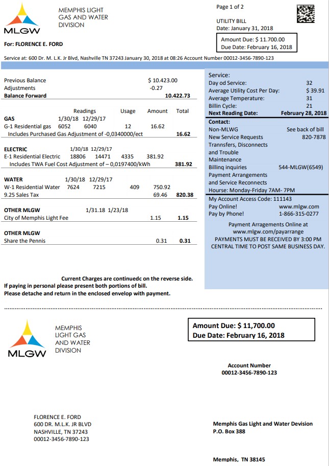  Minol USA business utility bill 